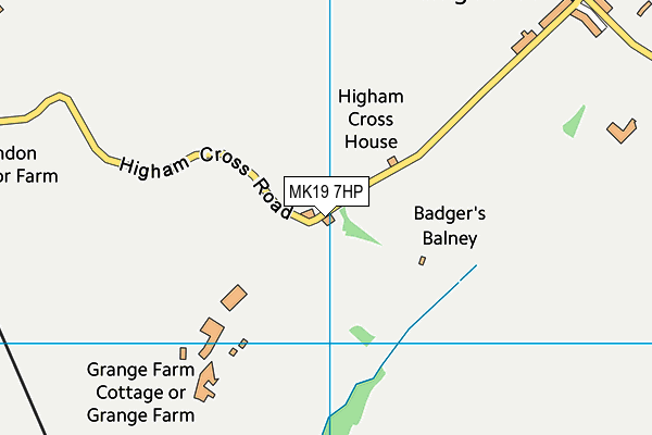 MK19 7HP map - OS VectorMap District (Ordnance Survey)