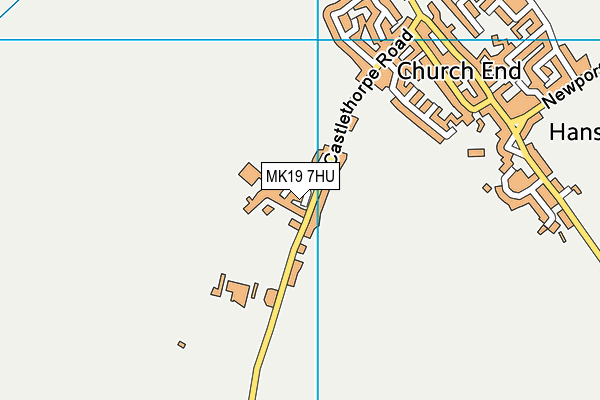 MK19 7HU map - OS VectorMap District (Ordnance Survey)