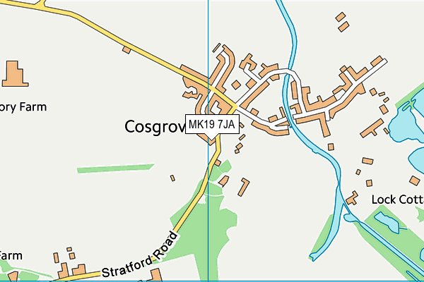 MK19 7JA map - OS VectorMap District (Ordnance Survey)