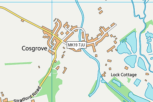 MK19 7JU map - OS VectorMap District (Ordnance Survey)