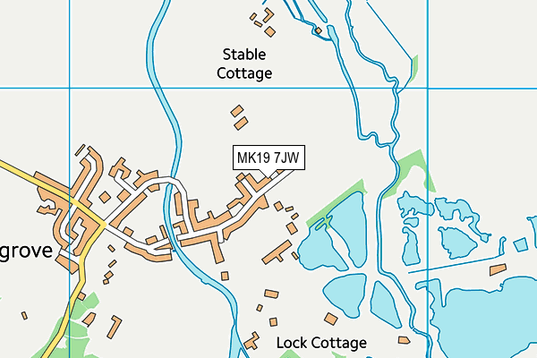 MK19 7JW map - OS VectorMap District (Ordnance Survey)