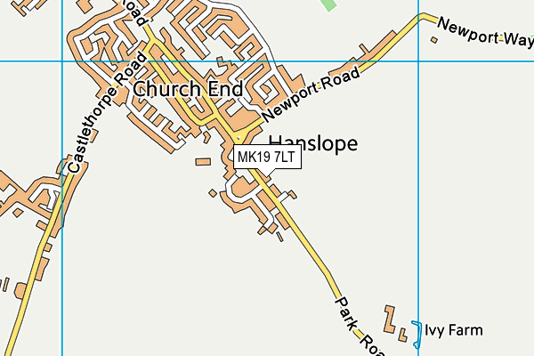 MK19 7LT map - OS VectorMap District (Ordnance Survey)