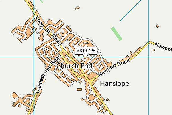 MK19 7PB map - OS VectorMap District (Ordnance Survey)