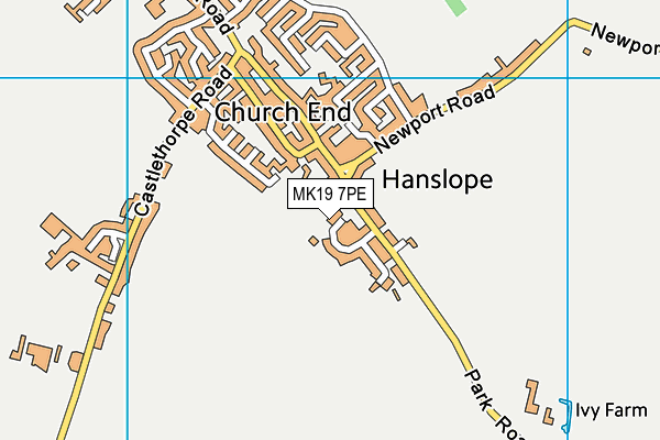 MK19 7PE map - OS VectorMap District (Ordnance Survey)