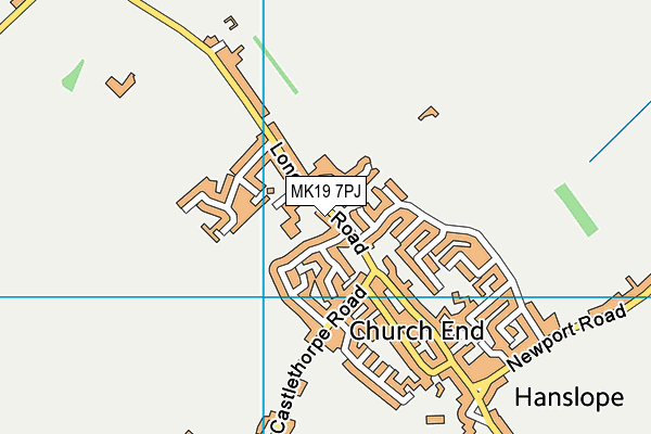 MK19 7PJ map - OS VectorMap District (Ordnance Survey)