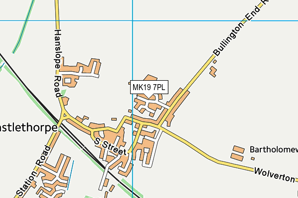 Castlethorpe Sports Ground map (MK19 7PL) - OS VectorMap District (Ordnance Survey)