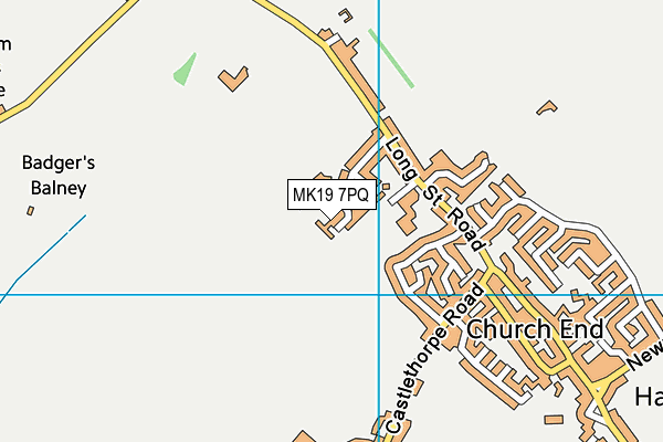MK19 7PQ map - OS VectorMap District (Ordnance Survey)