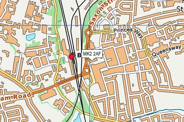 MK2 2AF map - OS VectorMap District (Ordnance Survey)