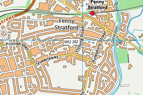 MK2 2BZ map - OS VectorMap District (Ordnance Survey)