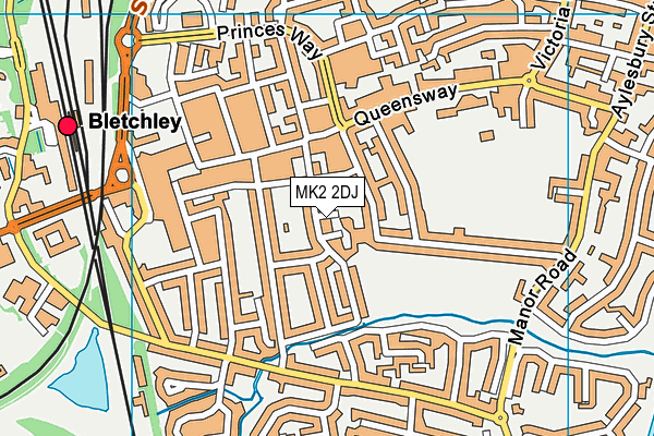 MK2 2DJ map - OS VectorMap District (Ordnance Survey)