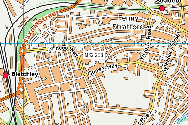 MK2 2EB map - OS VectorMap District (Ordnance Survey)