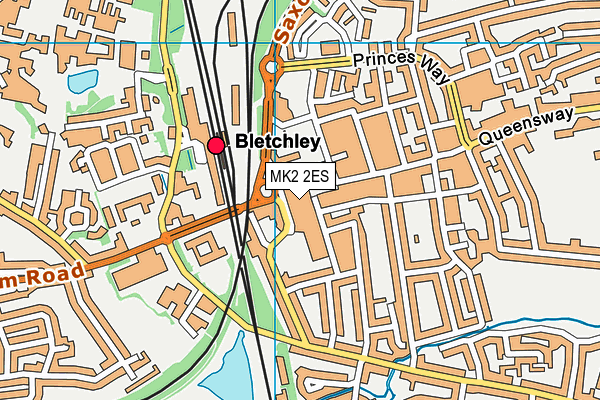 MK2 2ES map - OS VectorMap District (Ordnance Survey)