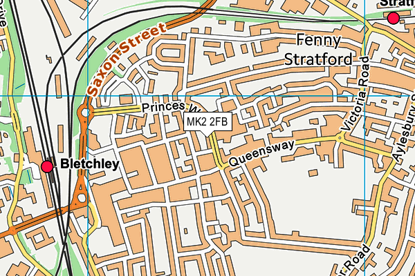 MK2 2FB map - OS VectorMap District (Ordnance Survey)