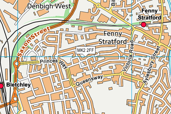 MK2 2FF map - OS VectorMap District (Ordnance Survey)