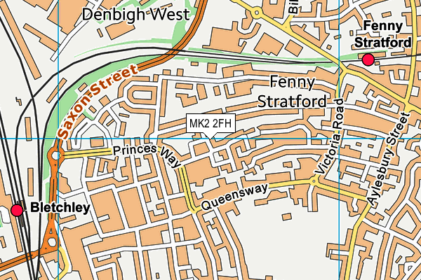 MK2 2FH map - OS VectorMap District (Ordnance Survey)