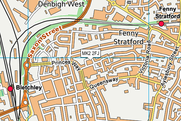 MK2 2FJ map - OS VectorMap District (Ordnance Survey)