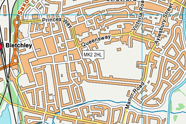 MK2 2HL map - OS VectorMap District (Ordnance Survey)