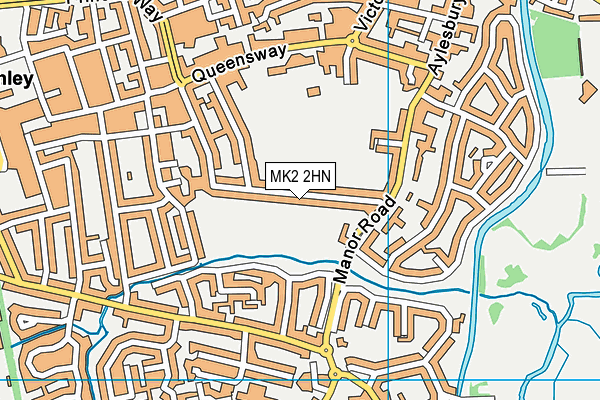 MK2 2HN map - OS VectorMap District (Ordnance Survey)