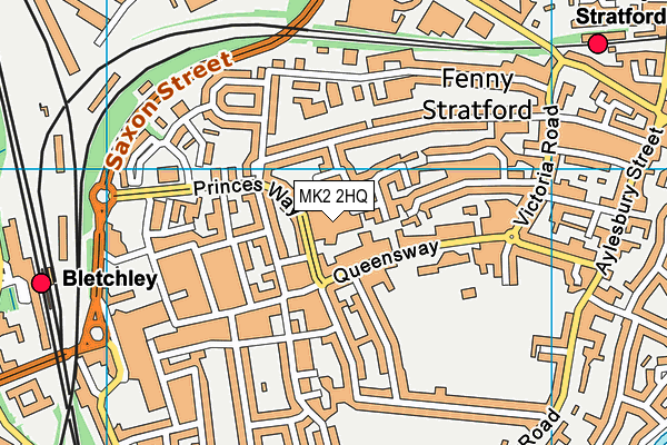 Bletchley Leisure Centre (Closed) map (MK2 2HQ) - OS VectorMap District (Ordnance Survey)