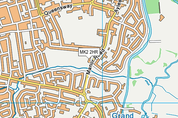 MK2 2HR map - OS VectorMap District (Ordnance Survey)