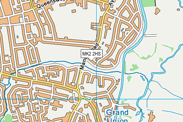 MK2 2HS map - OS VectorMap District (Ordnance Survey)