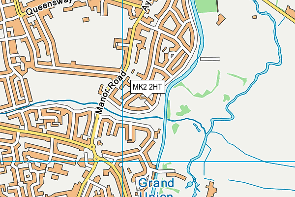 MK2 2HT map - OS VectorMap District (Ordnance Survey)