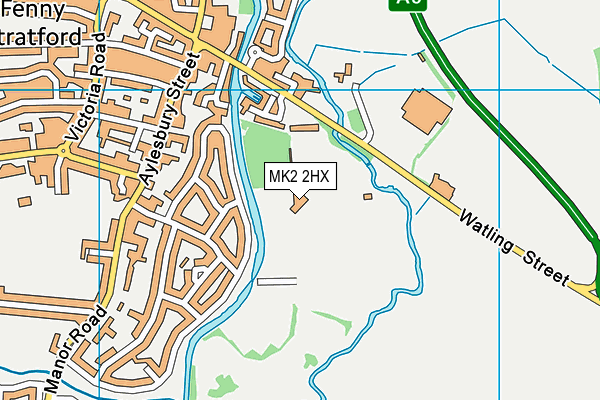 Manor Fields map (MK2 2HX) - OS VectorMap District (Ordnance Survey)