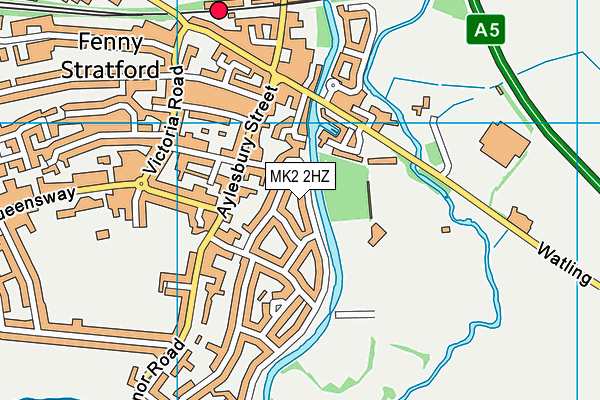 MK2 2HZ map - OS VectorMap District (Ordnance Survey)