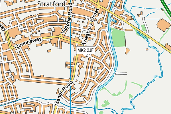 MK2 2JF map - OS VectorMap District (Ordnance Survey)