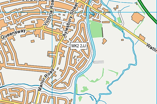 MK2 2JJ map - OS VectorMap District (Ordnance Survey)