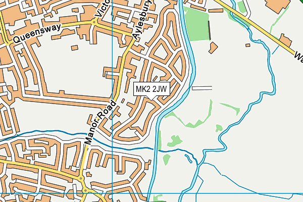 MK2 2JW map - OS VectorMap District (Ordnance Survey)