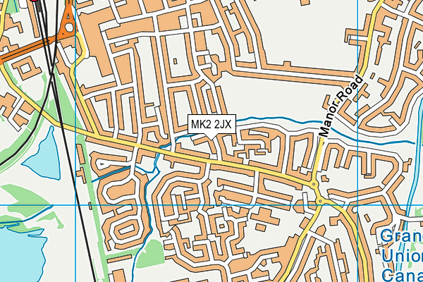 MK2 2JX map - OS VectorMap District (Ordnance Survey)