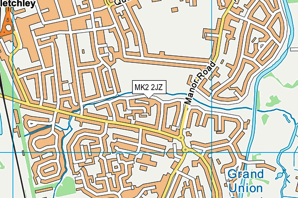 MK2 2JZ map - OS VectorMap District (Ordnance Survey)