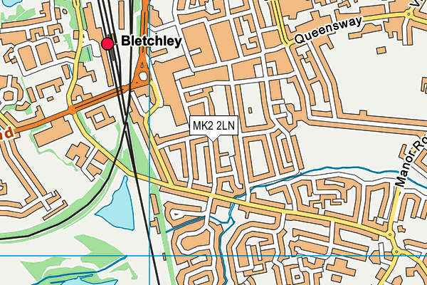 MK2 2LN map - OS VectorMap District (Ordnance Survey)