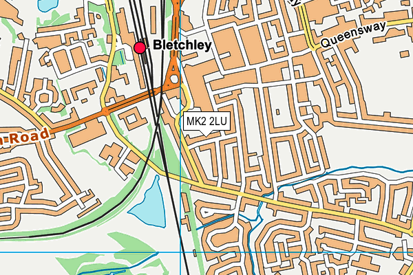 MK2 2LU map - OS VectorMap District (Ordnance Survey)