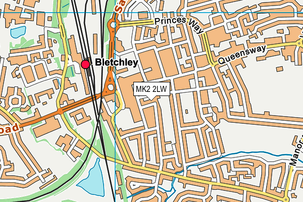 MK2 2LW map - OS VectorMap District (Ordnance Survey)