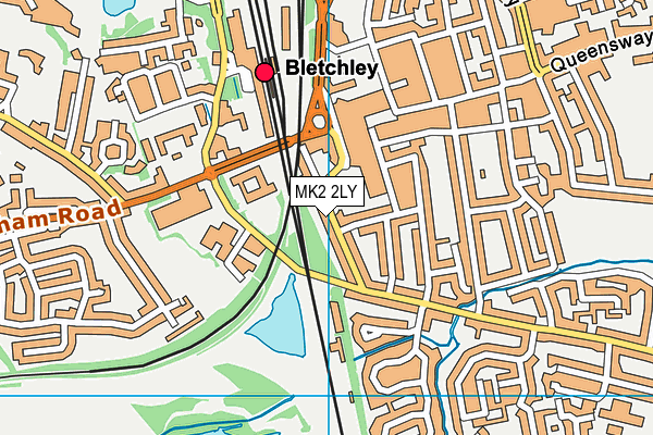 MK2 2LY map - OS VectorMap District (Ordnance Survey)