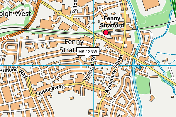MK2 2NW map - OS VectorMap District (Ordnance Survey)