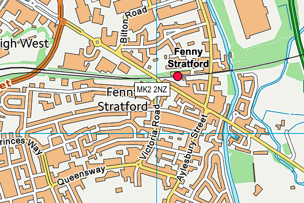 MK2 2NZ map - OS VectorMap District (Ordnance Survey)