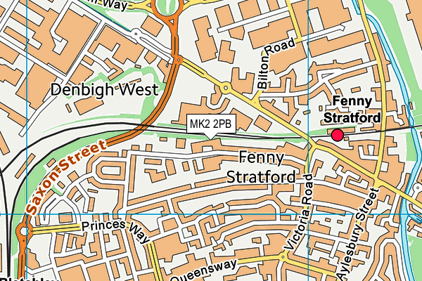 MK2 2PB map - OS VectorMap District (Ordnance Survey)