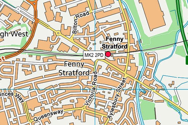 MK2 2PD map - OS VectorMap District (Ordnance Survey)