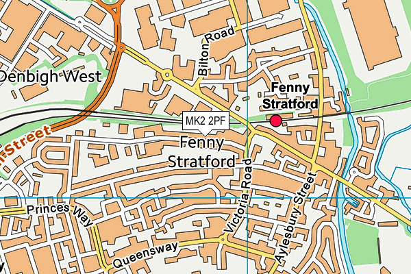 MK2 2PF map - OS VectorMap District (Ordnance Survey)