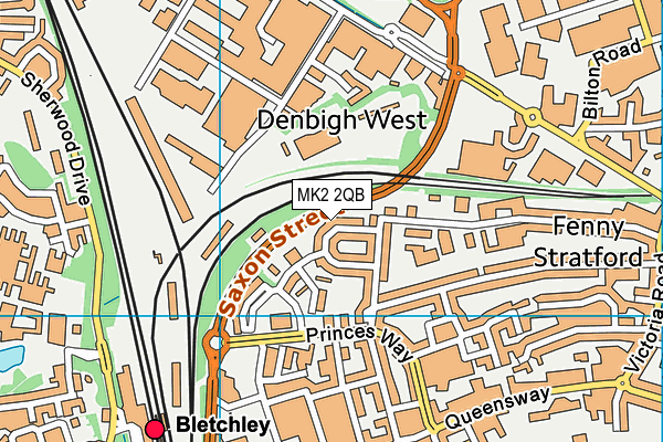 MK2 2QB map - OS VectorMap District (Ordnance Survey)