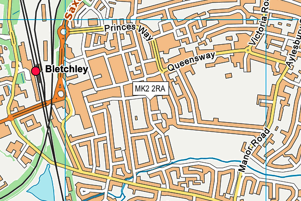 MK2 2RA map - OS VectorMap District (Ordnance Survey)