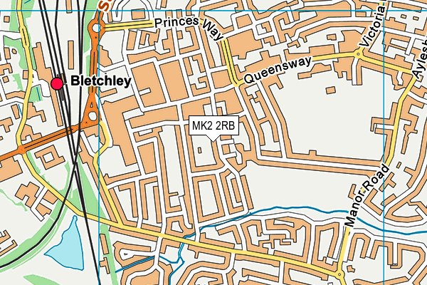 MK2 2RB map - OS VectorMap District (Ordnance Survey)