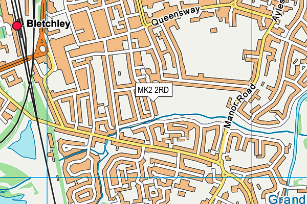 MK2 2RD map - OS VectorMap District (Ordnance Survey)