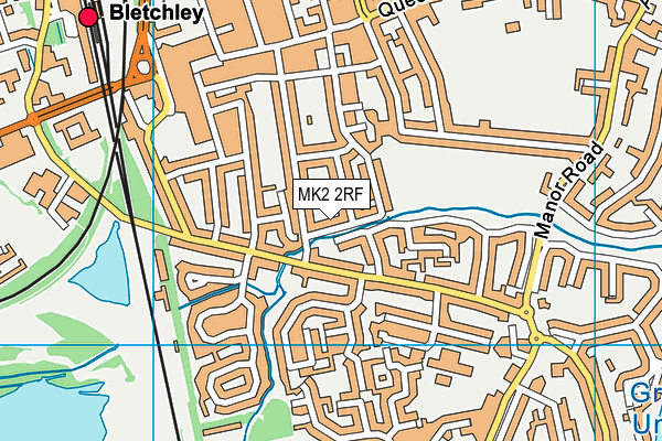 MK2 2RF map - OS VectorMap District (Ordnance Survey)