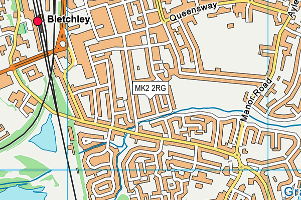 MK2 2RG map - OS VectorMap District (Ordnance Survey)