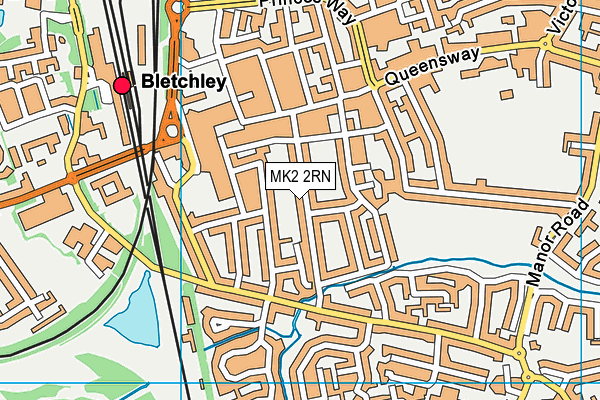 MK2 2RN map - OS VectorMap District (Ordnance Survey)