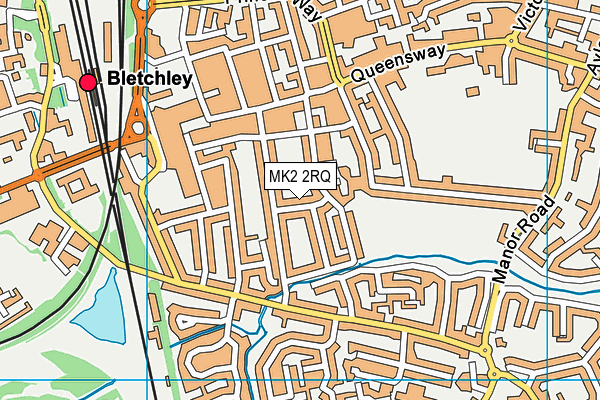 MK2 2RQ map - OS VectorMap District (Ordnance Survey)